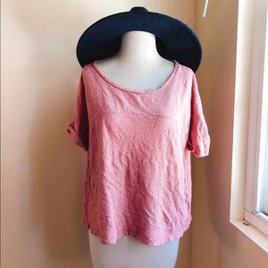 Anthropologie Hi-Line basic Roll Up Boxy Tee